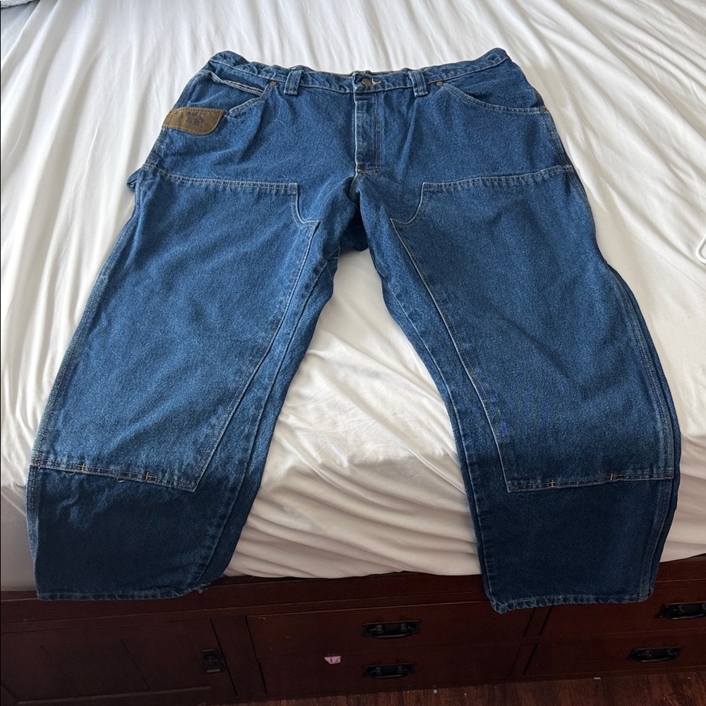 Wrangler Double-Panel Work Jeans with Leather Detail